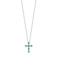 Collana Bliss BL JASMINE in Oro bianco Smeraldo 0.12 Ct 20101473 - 20101473
